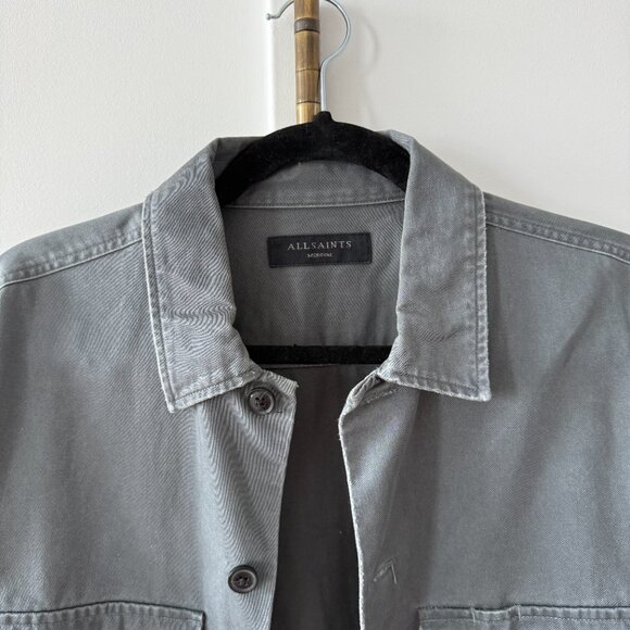 All Saints Grey Shacket Light Jacket Size Medium - Picture 2 of 5